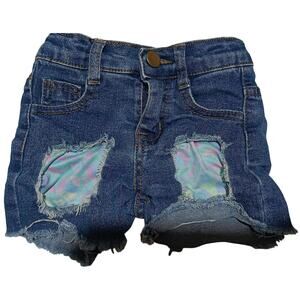 Pete Lucy Toddler Jean Shorts 12-18 mths Distressed Frayed Fabric Cutout Holes